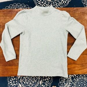 Madewell Mock Neck Ribbed Light Green Knit Sweater Size Small